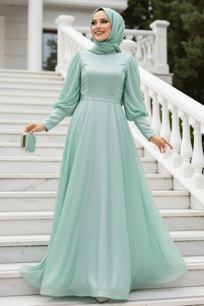 Neva Style - Long Mint Modest Bridesmaid Dress 56721MINT - 1
