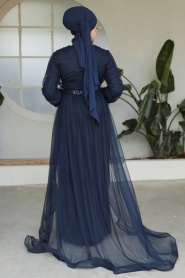 Neva Style - Long Navy Blue Modest Bridesmaid Dress 56291L - Thumbnail