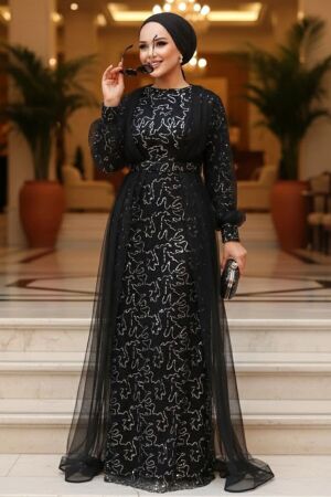 Neva Style - Long Silver Modest Bridesmaid Dress 56291GMS - 1