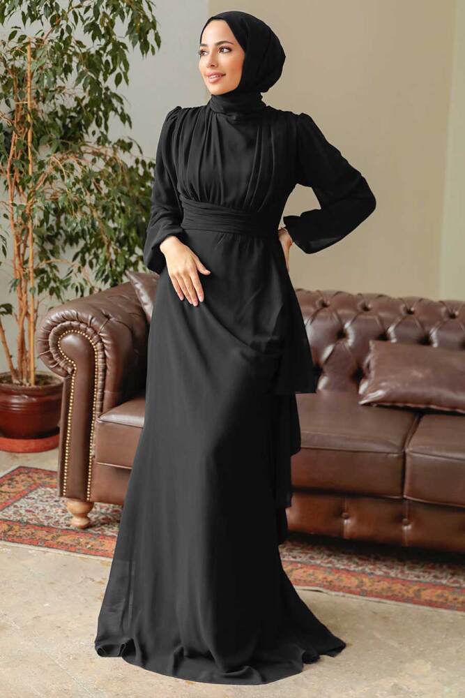 Neva Style - Long Sleeve Black Hijab Modest Dress 5718S - 1