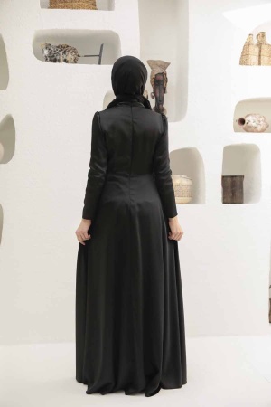 Neva Style - Long Sleeve Black Muslim Wedding Gown 22431S - Thumbnail