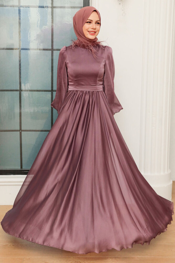 Neva Style - Long Sleeve Dark Dusty Rose Islamic Prom Dress 21330KGK - 1