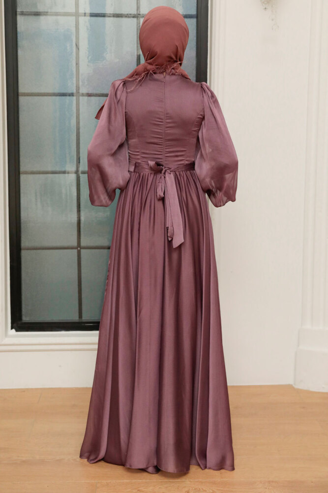 Neva Style - Long Sleeve Dark Dusty Rose Islamic Prom Dress 21330KGK - 4