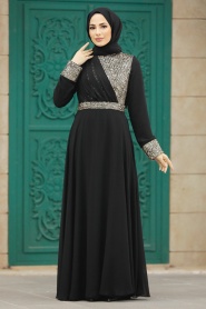Neva Style - Long Sleeve Gold Muslim Bridal Dress 5793GOLD - Thumbnail
