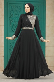Neva Style - Long Sleeve Gold Muslim Bridal Dress 5793GOLD - Thumbnail