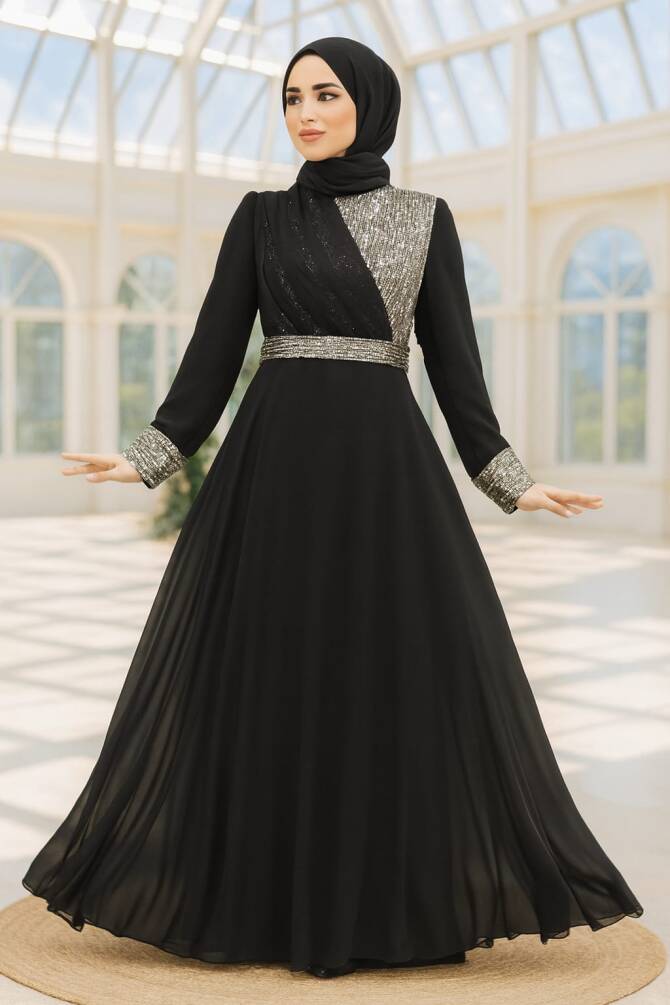 Neva Style - Long Sleeve Gold Muslim Bridal Dress 5793GOLD - 1