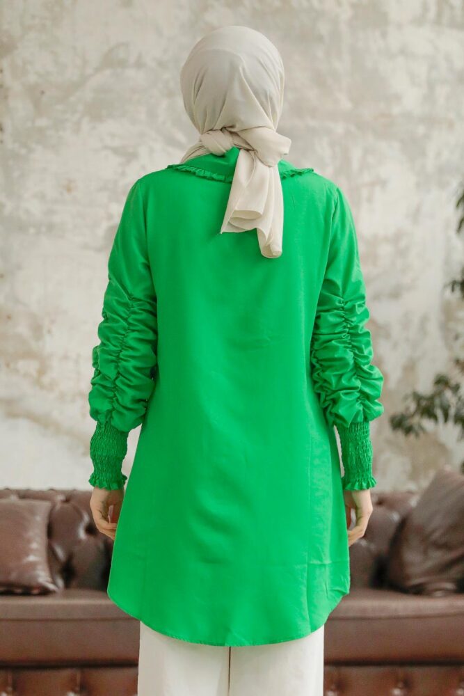 Long Sleeve Green Hijab Tunic 10661Y - 4