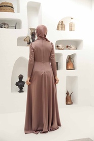 Neva Style - Long Sleeve Mink Muslim Wedding Gown 22431V - Thumbnail