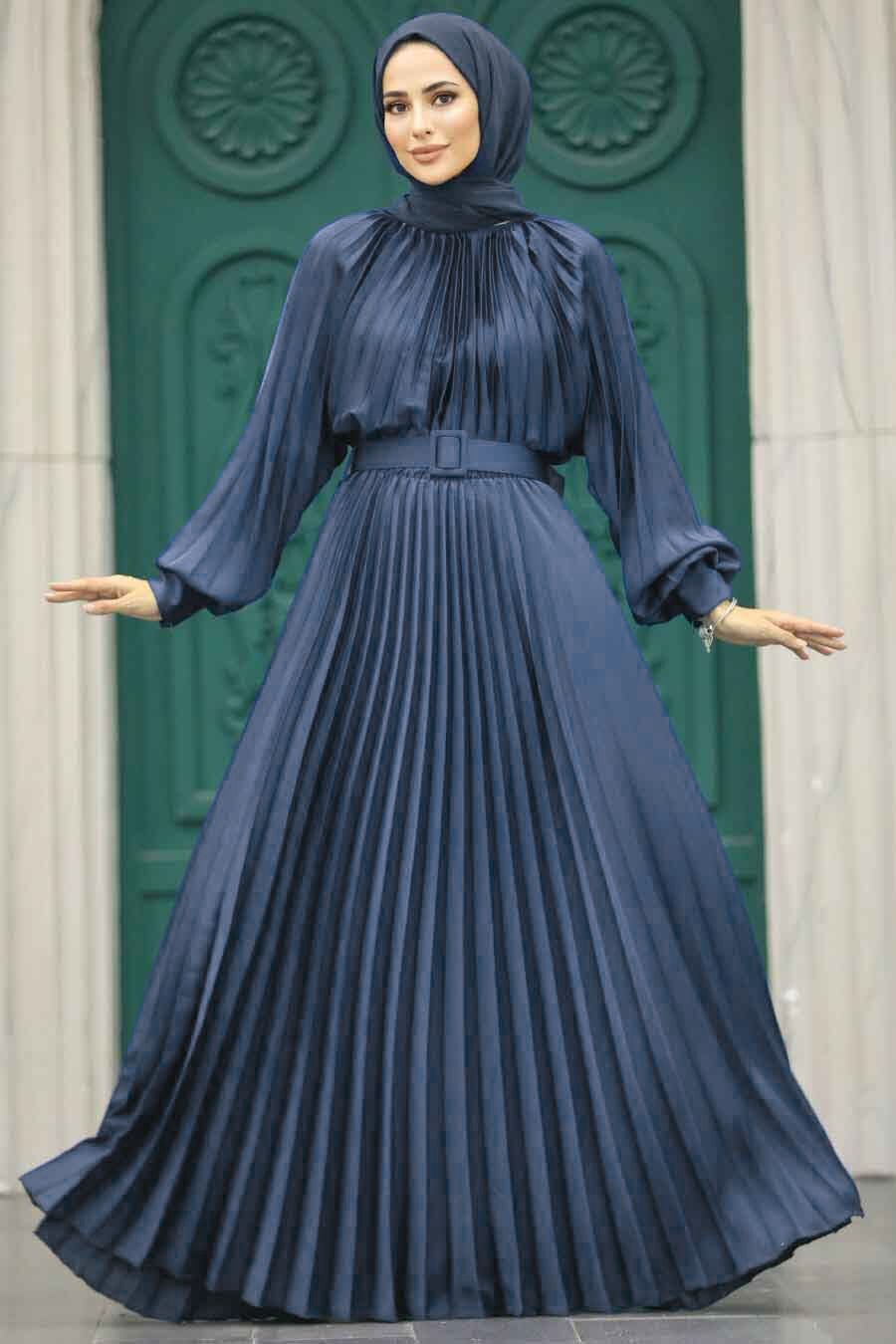 Neva Style - Long Smoke Color Islamic Clothing Dress 41204FU