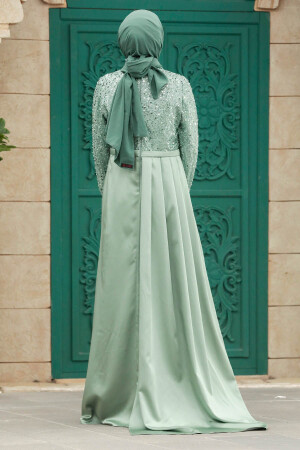 Luxorious Almond Green Muslim Bridesmaid Dress 2311CY - 4