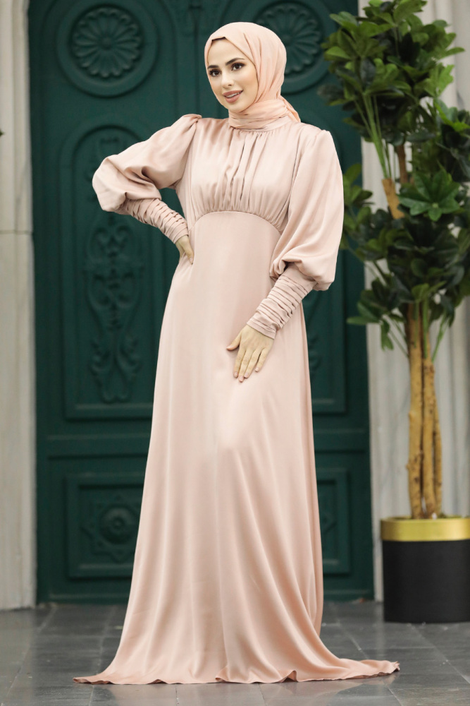 Luxorious Beige Modest Islamic Clothing Prom Dress 22192BEJ - 2