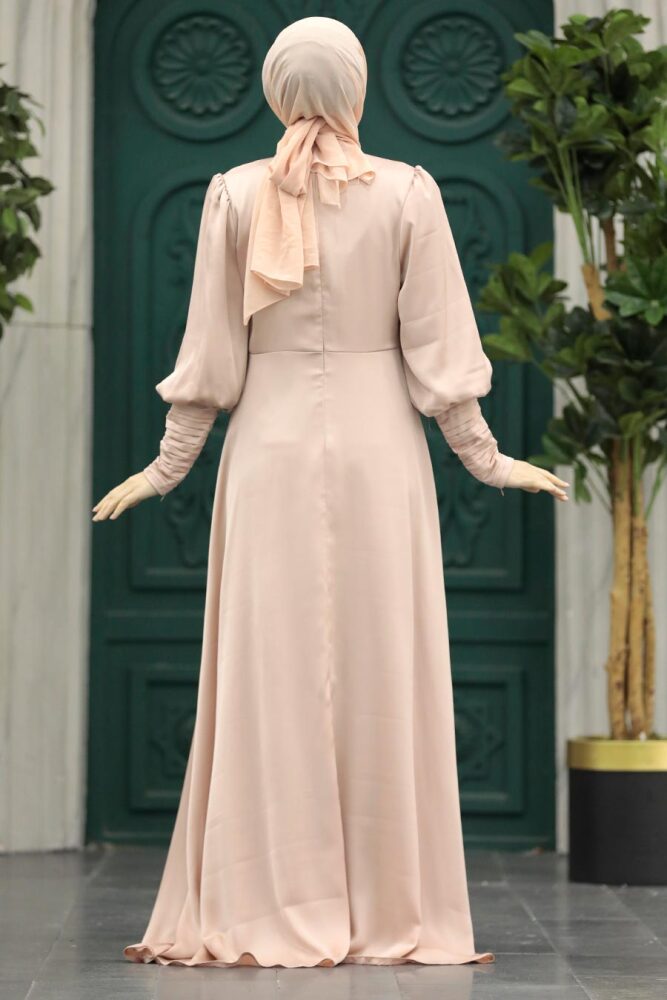 Luxorious Beige Modest Islamic Clothing Prom Dress 22192BEJ - 4