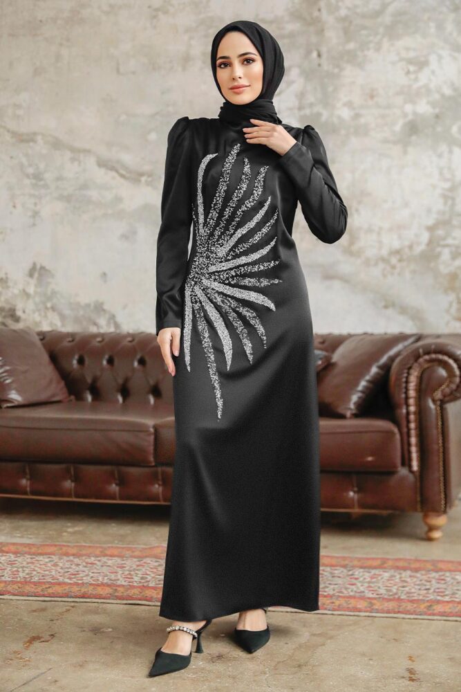 Luxorious Black Muslim Evening Dress 38102S - 1
