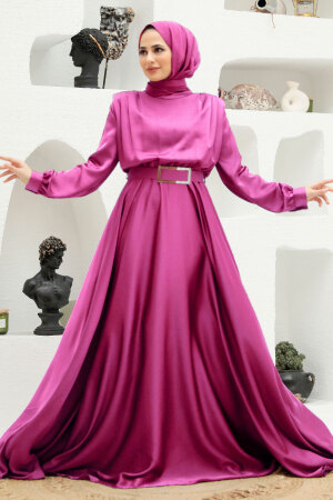 Neva Style - Luxorious Dark Dusty Rose Hijab Engagement Dress 3378KGK - 1