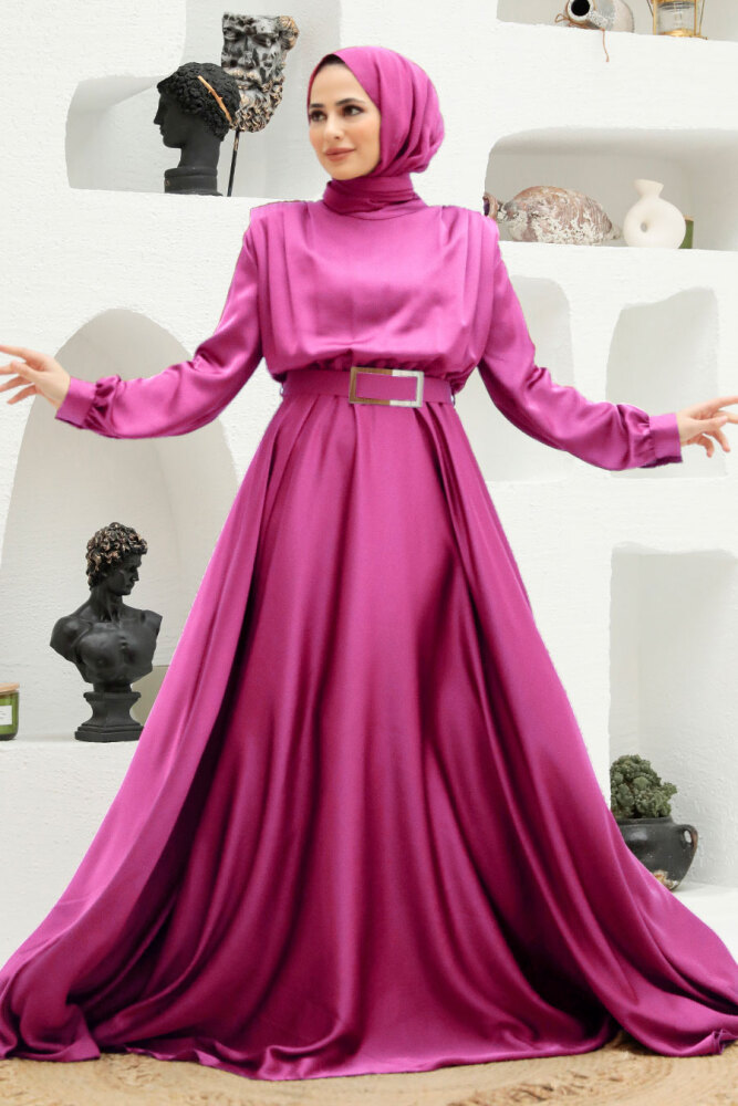 Neva Style - Luxorious Dark Dusty Rose Hijab Engagement Dress 3378KGK - 1
