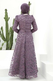 Neva Style - Luxorious Dark Dusty Rose Modest Prom Dress 3330KGK - Thumbnail