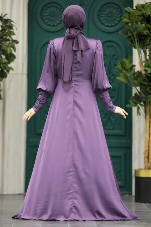 Luxorious Dark Lila Modest Islamic Clothing Prom Dress 22192KLILA - 3