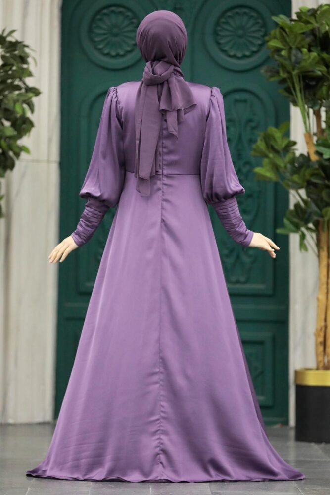 Luxorious Dark Lila Modest Islamic Clothing Prom Dress 22192KLILA - 3