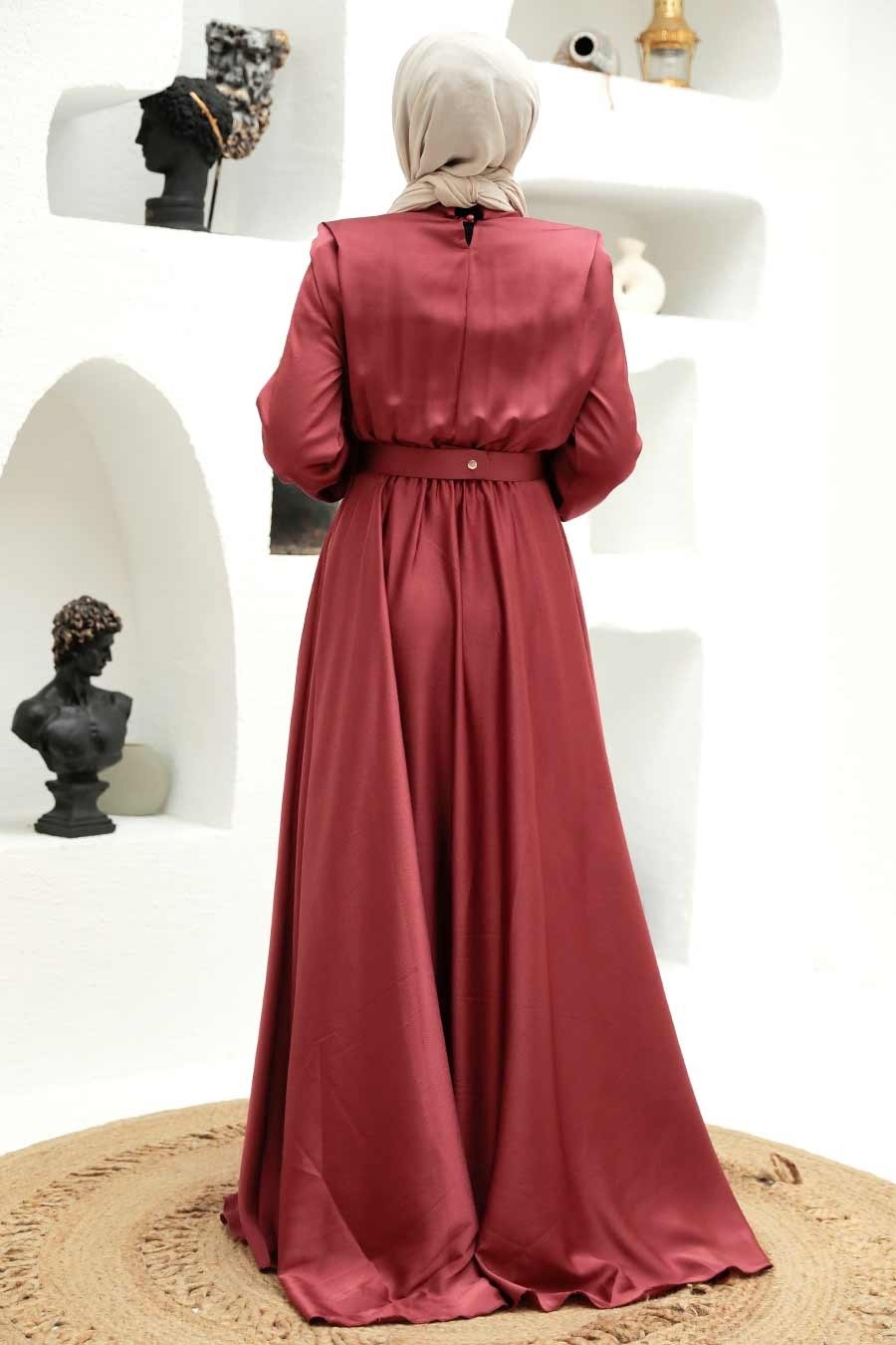 Neva Style - Luxorious Dusty Rose Hijab Engagement Dress 3378GK