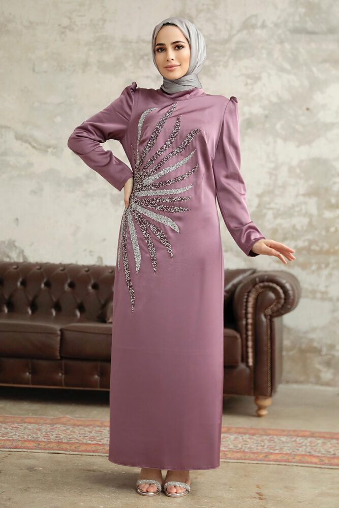Luxorious Dusty Rose Muslim Evening Dress 38102GK - 2