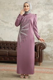 Neva Style - Luxorious Dusty Rose Muslim Evening Dress 38102GK - Thumbnail
