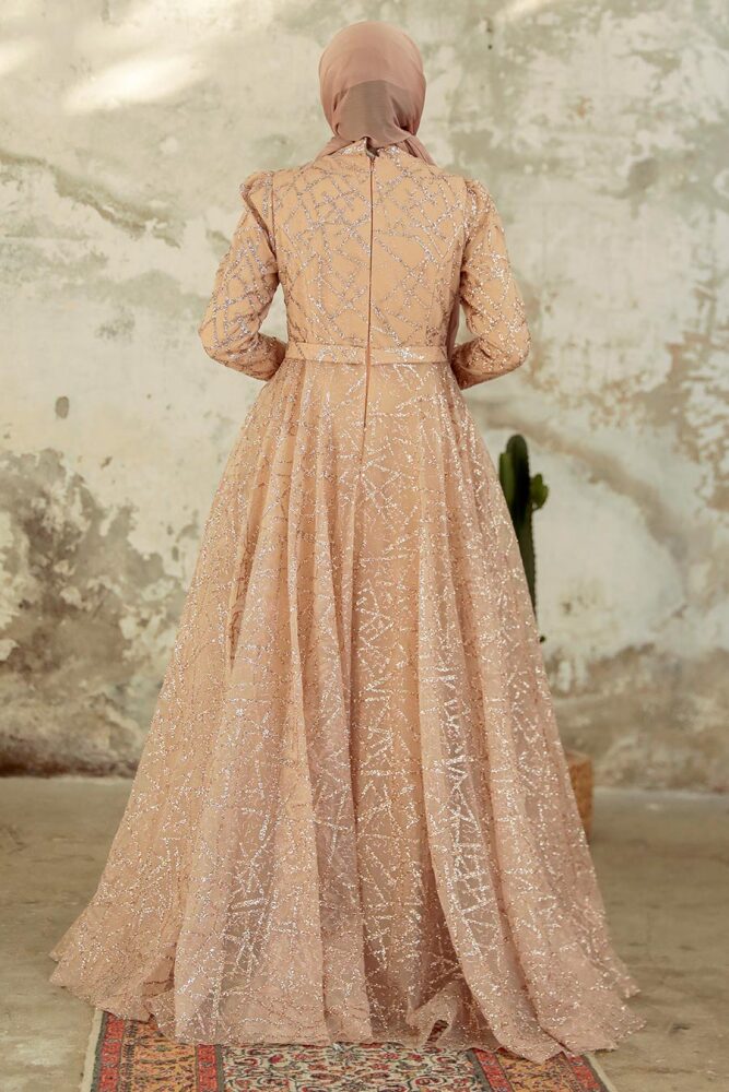Neva Style - Luxorious Gold Islamic Clothing Engagement Dress 22282GOLD - 2