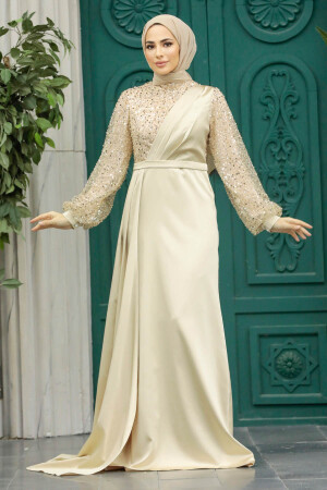 Luxorious Gold Muslim Bridesmaid Dress 2311GOLD - 4