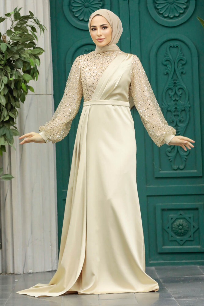 Luxorious Gold Muslim Bridesmaid Dress 2311GOLD - 4