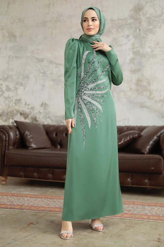 Luxorious Khaki Muslim Evening Dress 38102HK - 1