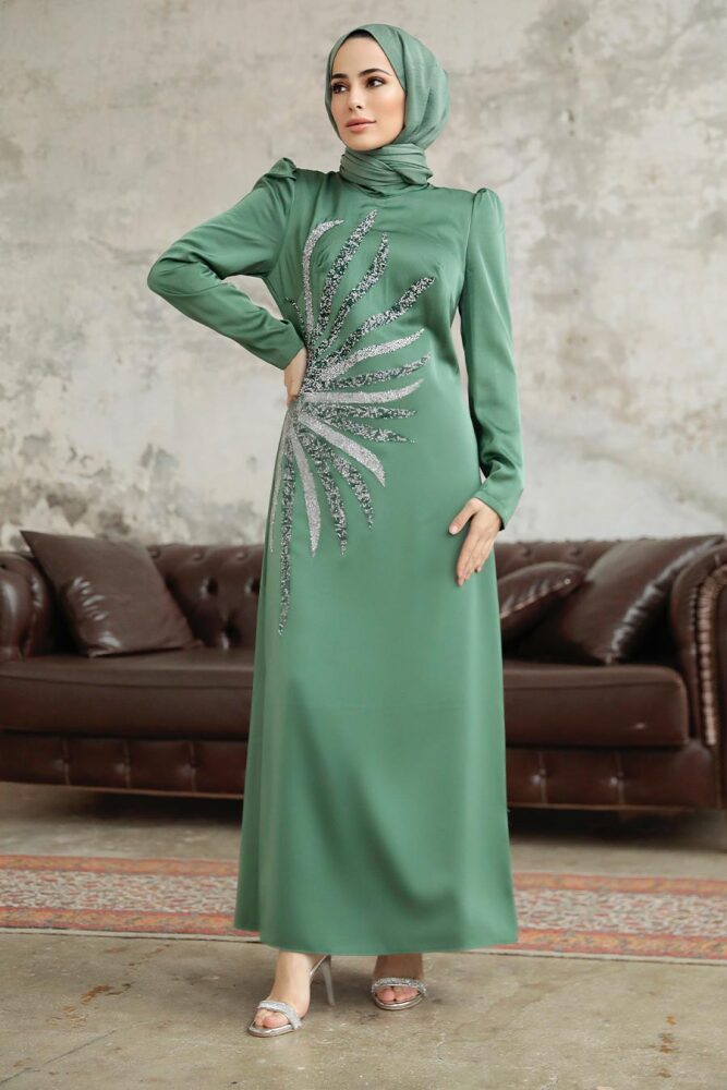 Luxorious Khaki Muslim Evening Dress 38102HK - 2
