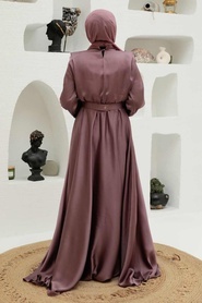 Neva Style - Luxorious Lila Hijab Engagement Dress 3378LILA - Thumbnail