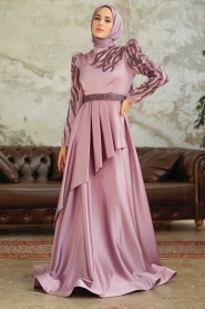 Neva Style - Luxorious Lila Modest Evening Dress 22671LILA - Thumbnail