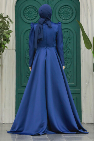 Luxorious Navy Blue Modest Evening Gown 2295L - 6