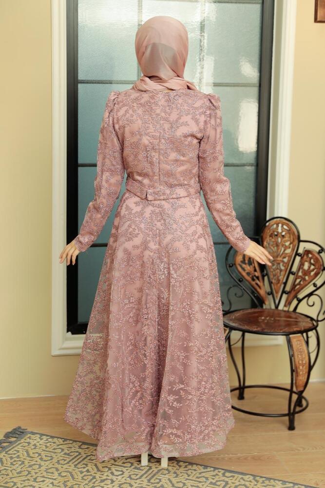 Neva Style - Luxorious Powder Pink Modest Prom Dress 3330PD - 3