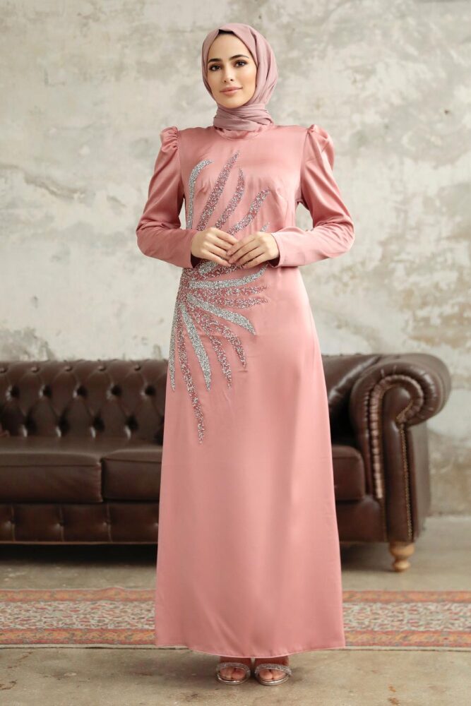 Luxorious Powder Pink Muslim Evening Dress 38102PD - 1