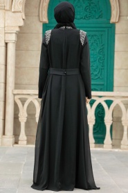 Neva Style - Luxury Black Modest Islamic Clothing Evening Dress 3862S - Thumbnail