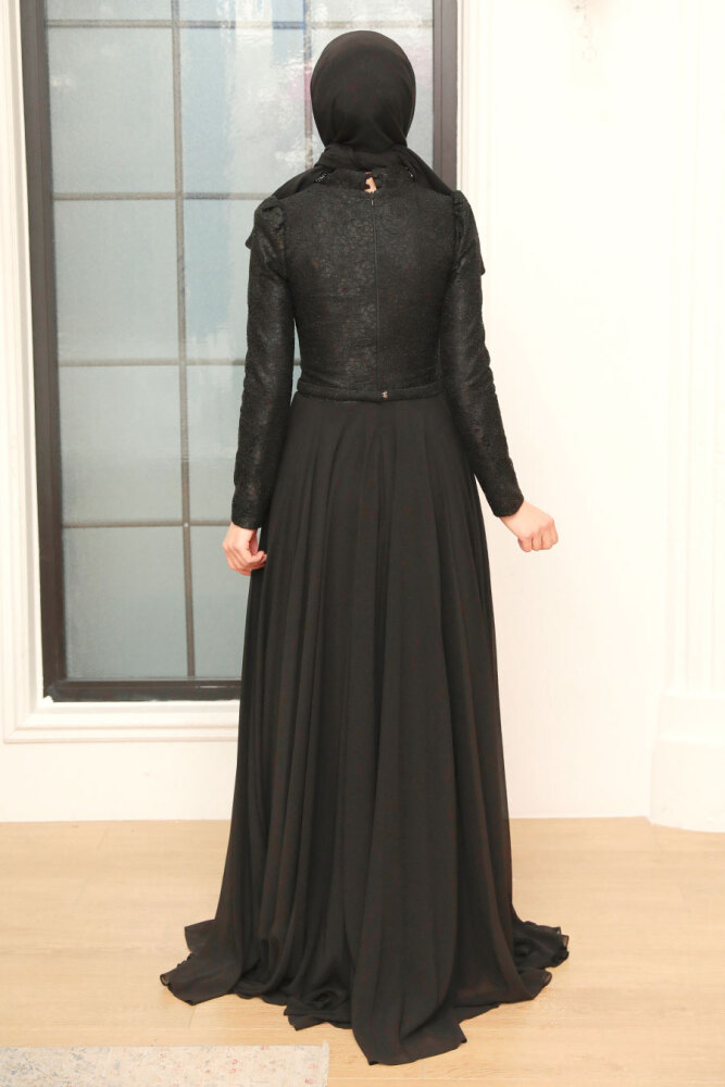 Neva Style - Luxury Black Muslim Bridal Dress 762S - 3