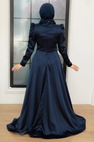 Neva Style - Luxury Black Muslim Long Sleeve Dress 22640S - Thumbnail