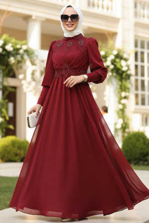 Neva Style - Luxury Claret Red Modest Prom Dress 22101BR - 1