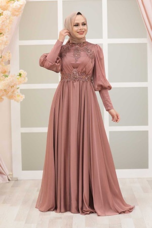 Neva Style - Luxury Cooper Modest Prom Dress 22101BKR - 4