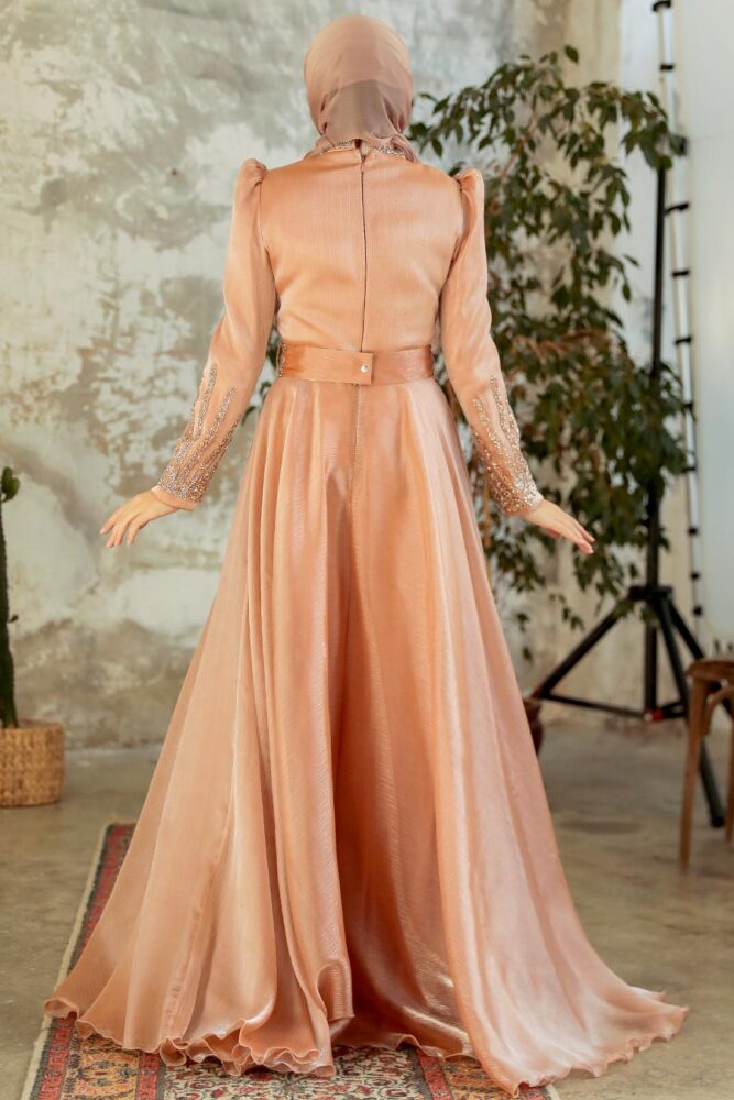 Neva Style - Luxury Copper Muslim Evening Gown 3774BKR - 3