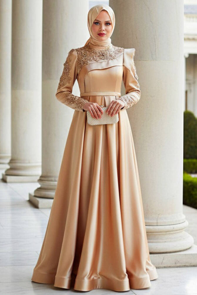 Neva Style - Luxury Gold Islamic Dresss 22351GOLD - 1