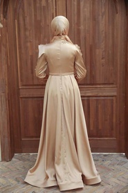 Neva Style - Luxury Gold Islamic Dresss 22351GOLD - Thumbnail