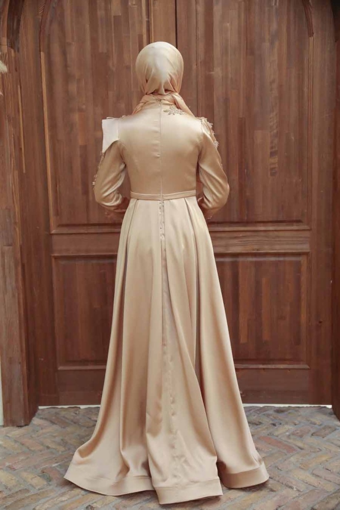 Neva Style - Luxury Gold Islamic Dresss 22351GOLD - 3