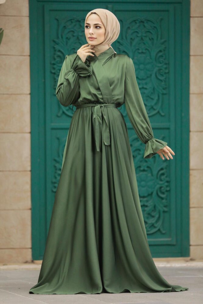 Luxury Khaki Modest Islamic Clothing Wedding Dress 39192HK - 2