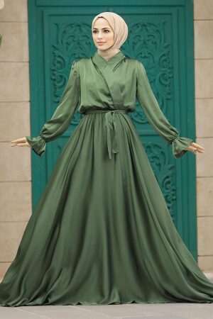 Luxury Khaki Modest Islamic Clothing Wedding Dress 39192HK - 1