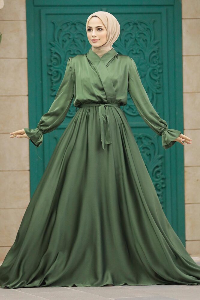 Luxury Khaki Modest Islamic Clothing Wedding Dress 39192HK - 1