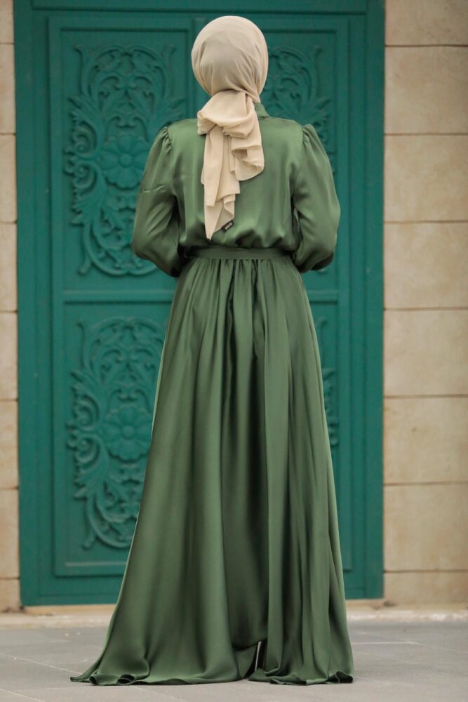 Luxury Khaki Modest Islamic Clothing Wedding Dress 39192HK - 4