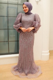 Neva Style - Luxury Lila Hijab Prom Dress 8321LILA - Thumbnail