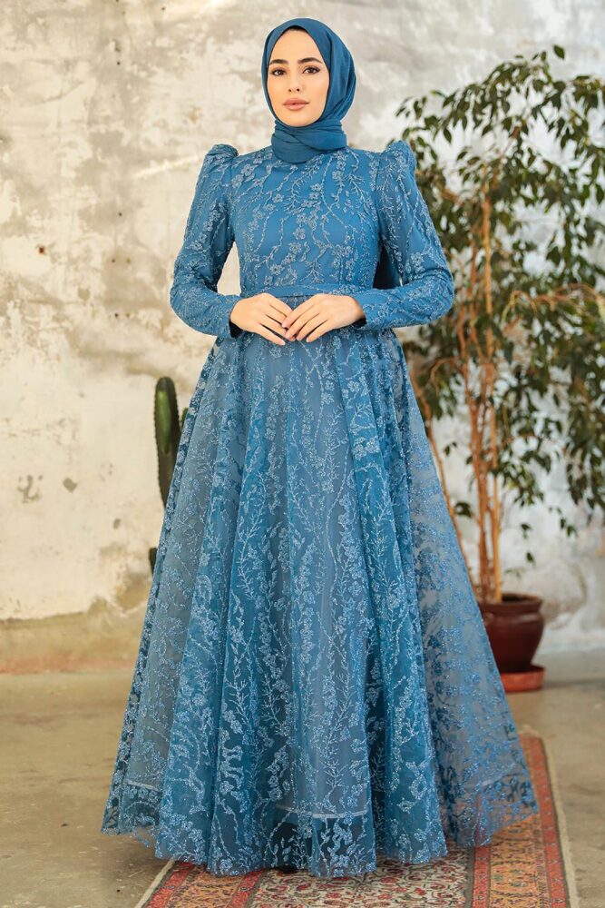 Neva Style - Luxury Smoke Color Muslim Wedding Dress 22780IM - 1